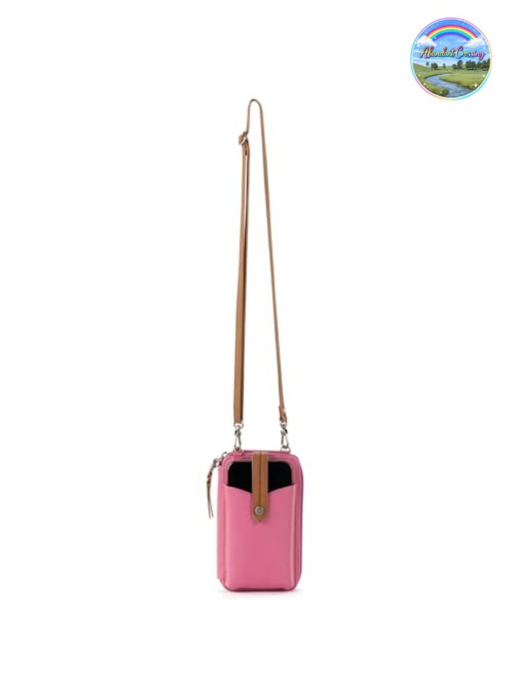 Women's Recycled Leather Crossbody Bag Adjustable Strap